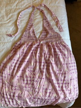 NWT Fighting Eel Meleana Lilac Palaka halter dress size XL